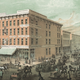 Color lithograph showing the hustle and bustle typical of Chicago before the 1871 fire, published by Jevne and Almini, 1866. (Photo: Chicago History Museum/Getty Images)